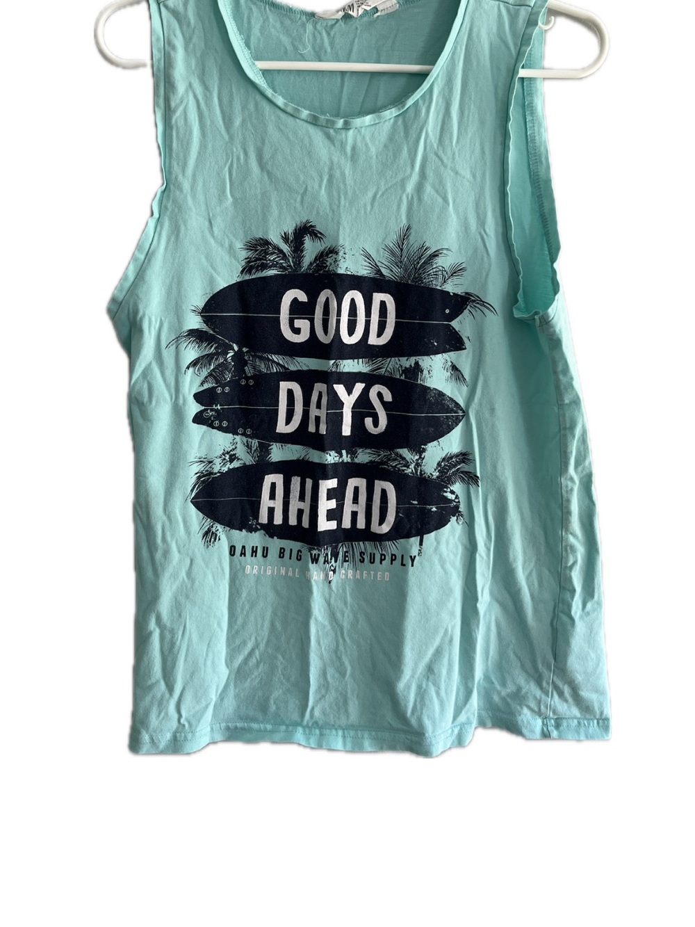 H&M Aqua Tank Top Boys with Navy Surf Graphic
